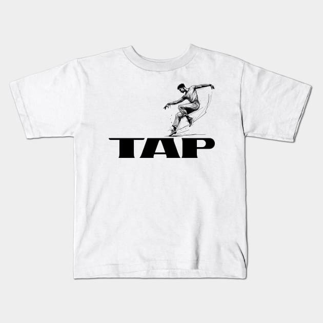 Tap male dancer - Black Kids T-Shirt by PrintSoulDesigns